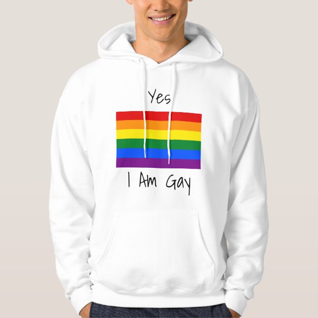Ja, jag är Gay Hoodie (Framsida)