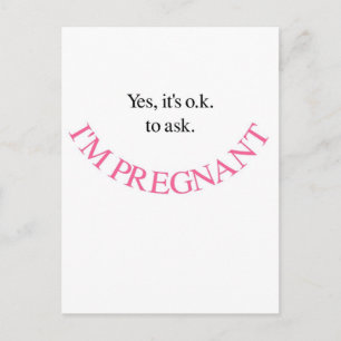 Ja jag är gravid Tröjor och prylar (Rosa) Meddelande Vykort