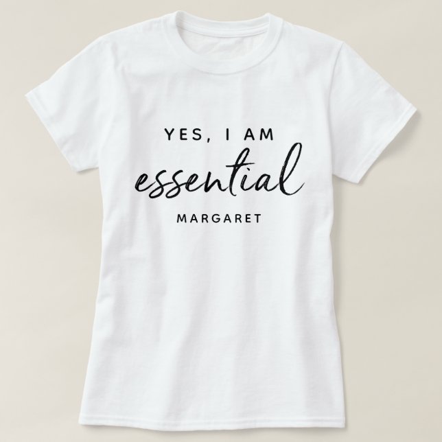 Ja, jag är mycket viktig personal på frontlinjen t shirt (Design framsida)
