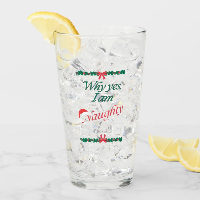 "Ja, jag är Naughty" Humous Quote på Glaskopp (Framsida Ice)