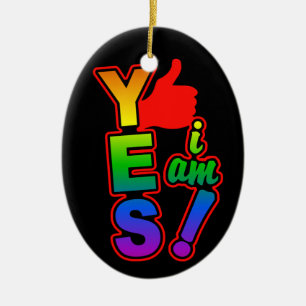 JA, jag är ornament, anpassa Julgransprydnad Keramik