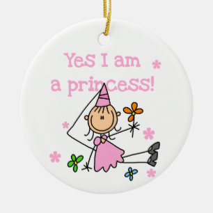 Ja, jag är prinsessa julgransprydnad keramik