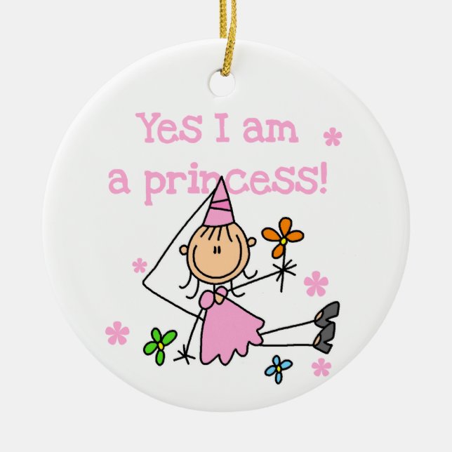 Ja, jag är prinsessa julgransprydnad keramik (Framsidan)