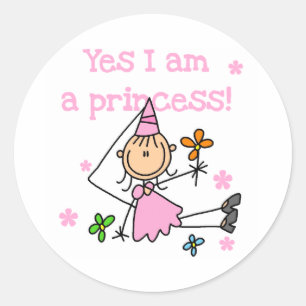 Ja, jag är prinsessa runt klistermärke