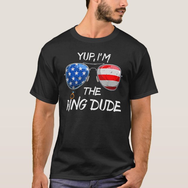 Ja jag är ringbäraren bröllopsfest brudgum t shirt (Framsida)