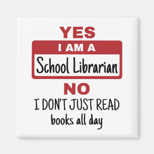 Ja, jag är skolbibliotekarie magnet