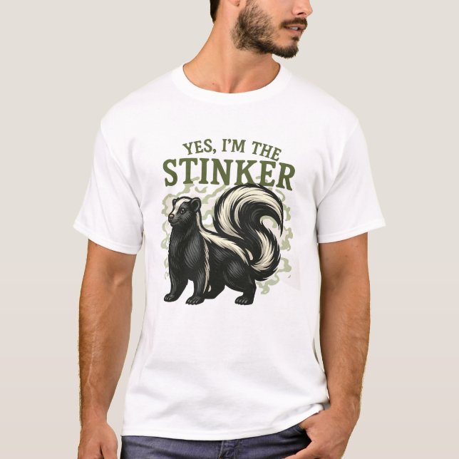 Ja, jag är Stinker - Funny Skunk Design T Shirt (Framsida)
