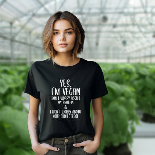 Ja, jag är Vegan, en funy Veganism vit citat T Shirt