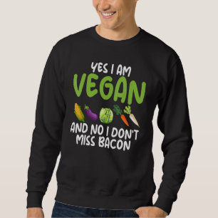 Ja, jag är vegetarian Nej, jag saknar inte Bacon V Lång Ärmad Tröja