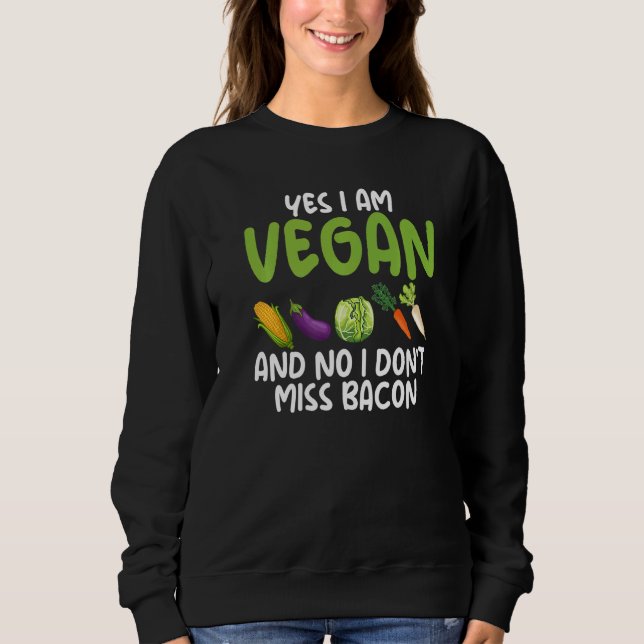 Ja, jag är vegetarian Nej, jag saknar inte Bacon V T Shirt (Framsida)