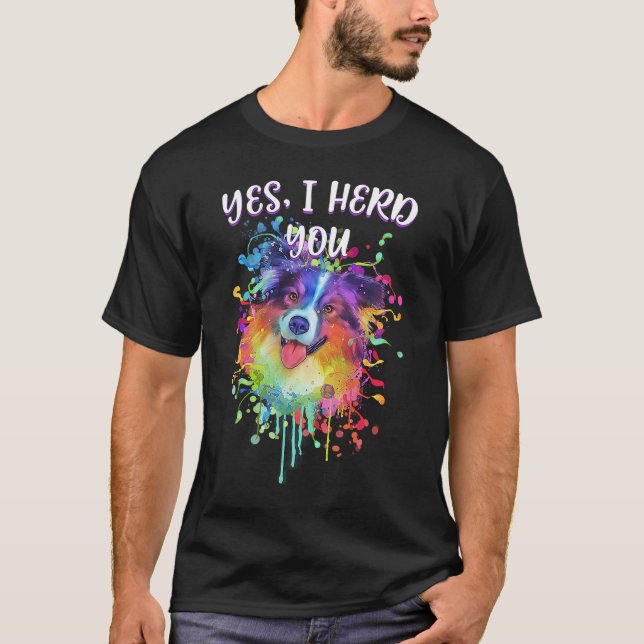 Ja, jag beskrev dig Australian shepherd Humor Auss T Shirt (Framsida)
