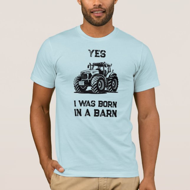 Ja Jag Föddes i en Lada Rolig Traktor Tröja (Framsida)