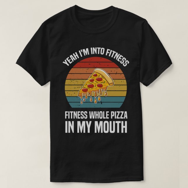 Ja, jag håller på med en hel pizza i munnen t shirt (Design framsida)