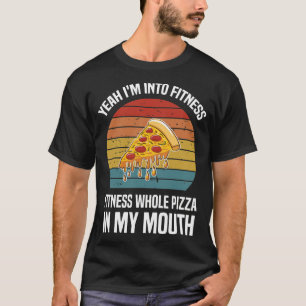 Ja, jag håller på med en hel pizza i munnen t shirt
