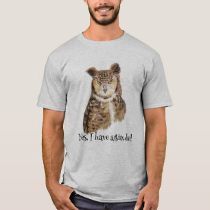 "Ja, jag har attityd!" Offertkonst för Uggla Älska T Shirt