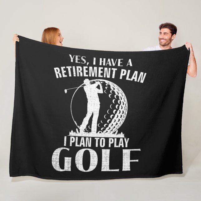 Ja Jag Har En Pensionsplan Golf Roligt Golfare Fleecefilt (På plats)