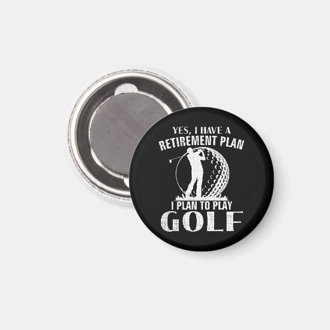 Ja Jag Har En Pensionsplan Golf Roligt Golfare Magnet (Front/Back)