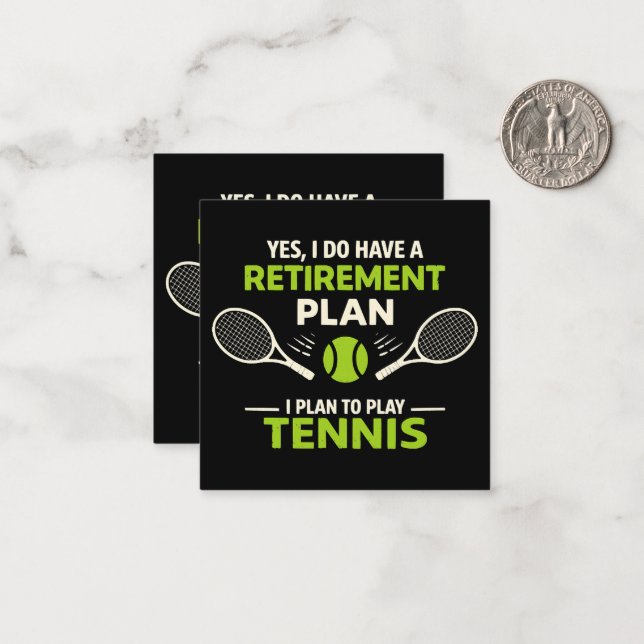 Ja, jag har en pensionsplan Tennis Anteckningskort (Fram/Back In Situ)