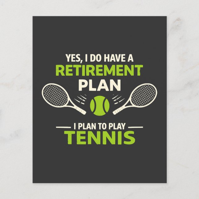 Ja, jag har en pensionsplan Tennis Flygblad (Framsidan)