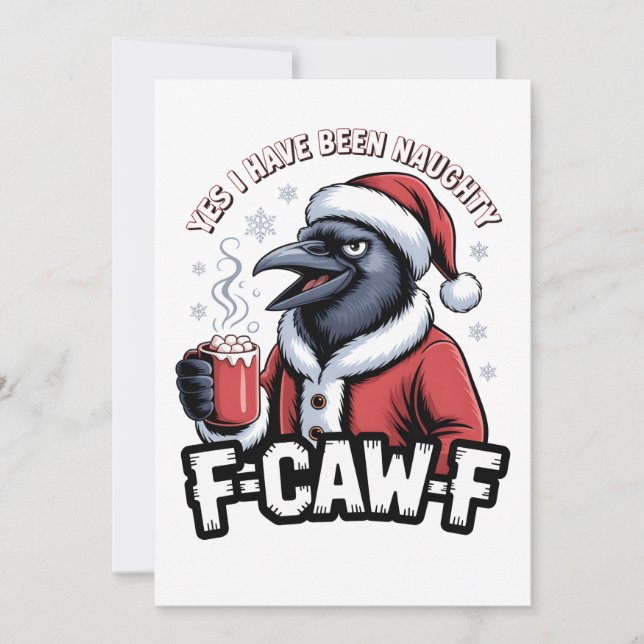 Ja, jag har varit stygg F-Caw-F Roligt jul Tack Kort (Framsida)