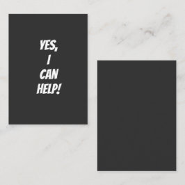 Ja, jag kan hjälpa till! anteckningskort