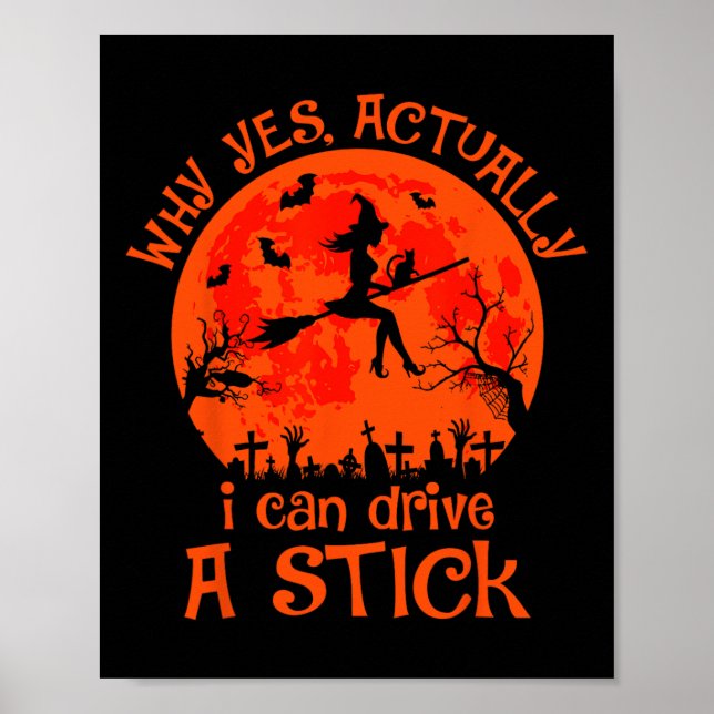 Ja, jag kan köra en Halloween Witch C Poster (Framsidan)