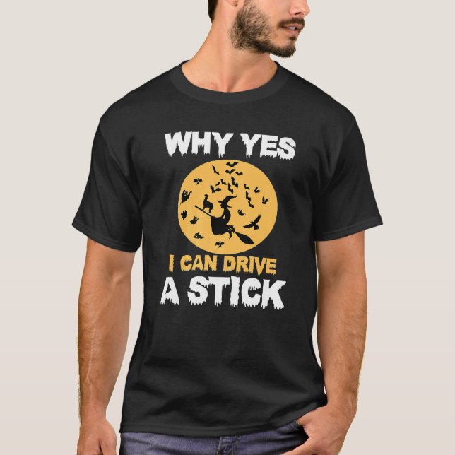 Ja, jag kan köra en penna! Cauldrons and Witche T Shirt (Framsida)