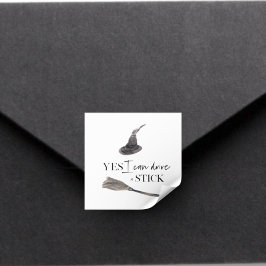 Ja, jag kan köra en Roligt | HAPPY HALLOWEEN Fyrkantigt Klistermärke