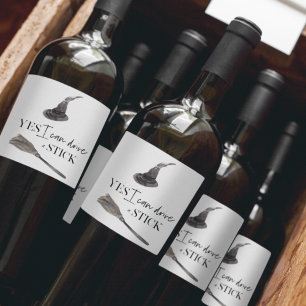 Ja, jag kan köra en Roligt   HAPPY HALLOWEEN Vinflaska Etikett