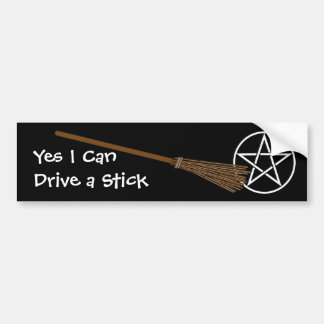 Ja, jag kan köra en Stick Pagan Wiccan-Bildekal Bildekal