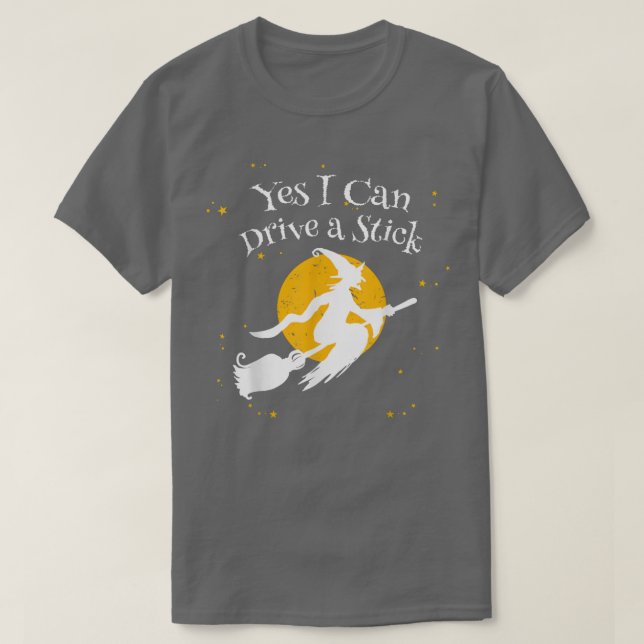 Ja, jag kan köra en stilig Novelty Halloween Hu T Shirt (Design framsida)