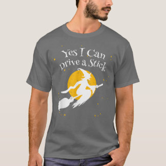 Ja, jag kan köra en stilig Novelty Halloween Hu T Shirt