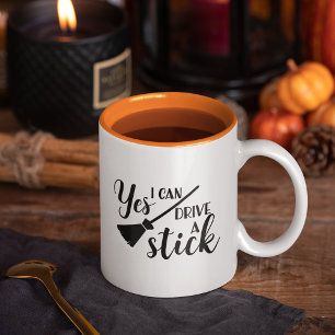 Ja, jag kan köra ett stift   Funny Halloween Två-Tonad Mugg