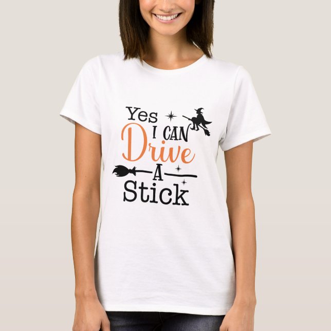 Ja, jag kan köra ett stift på Halloween Lettering  T Shirt (Framsida)