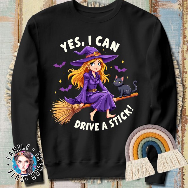 Ja, jag kan köra ett stilt Witch Halloween T Shirt (Skapare uppladdad)