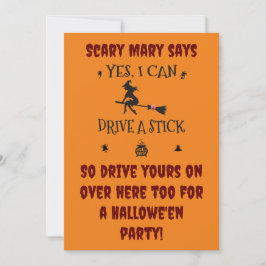 Ja, jag kan köra stickskift säger häxan inbjudningar