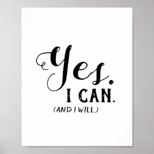 Ja, jag kan och jag kommer att bli Motiv Christian Poster