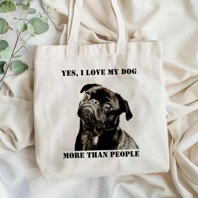 Ja, jag Kärlekar min Hund mer än människor, roligt Tygkasse (Show off your passion with our "Yes, I Love My Dog" tote bag—perfect for proud dog lovers on the go!)