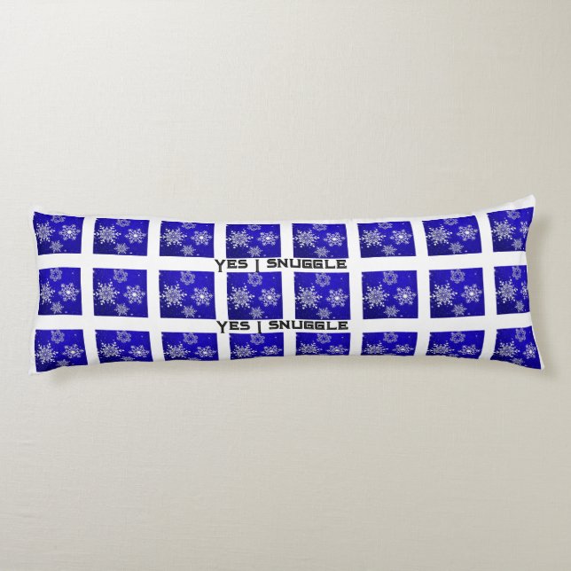 Ja, jag kramar rolig vinter snö kroppskudde (Baksidan)