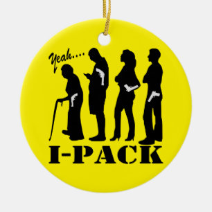 Ja, jag-Pack A Gun Julgransprydnad Keramik