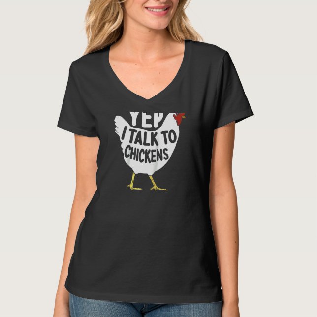 Ja, jag pratar med Chickens Chicken Farmer Raglan T Shirt (Framsida)