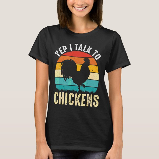Ja, jag pratar med Chickens Cute Chicken Buffs Vin T Shirt (Framsida)