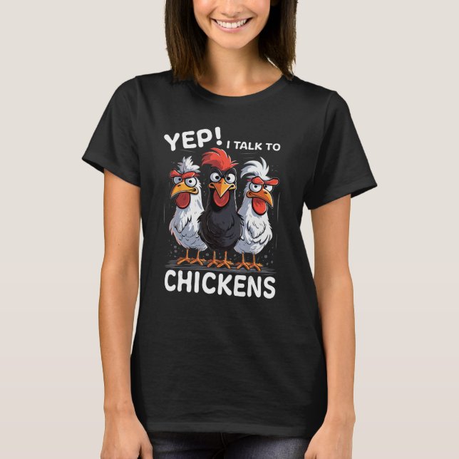 Ja, jag pratar med Chickens Cute T Shirt (Framsida)
