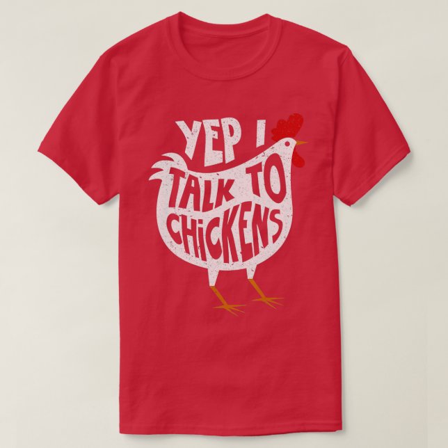 Ja, jag pratar med Chickens Shirt Cute Chicken Buf T (Design framsida)