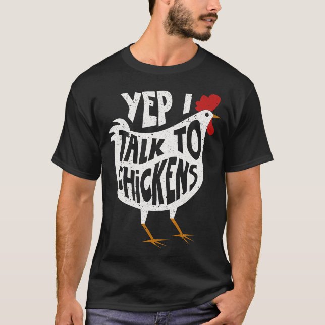 Ja, jag pratar med Chickens Shirt Cute Chicken Buf T Shirt (Framsida)
