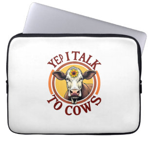 Ja, jag pratar med Cows Funny Vintage Dairy Farmer Laptop Fodral
