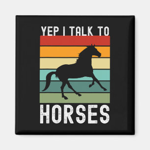 Ja, jag pratar med hästar Farmer Animal Horseck Ri Magnet