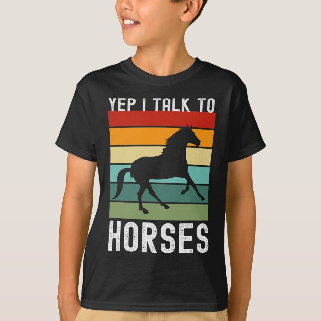 Ja, jag pratar med hästar Farmer Animal Horseck Ri T Shirt (Framsida)