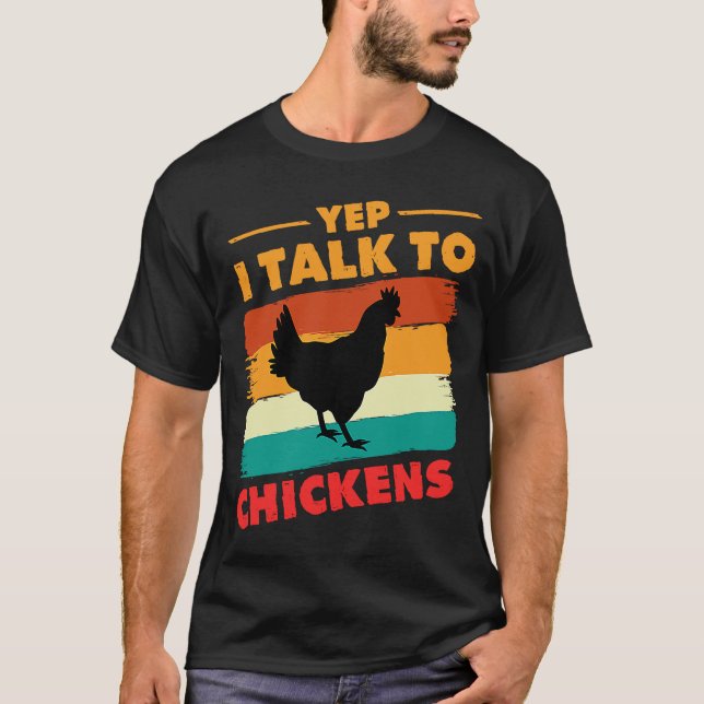 Ja, jag pratar med kycklingar på höns t shirt (Framsida)
