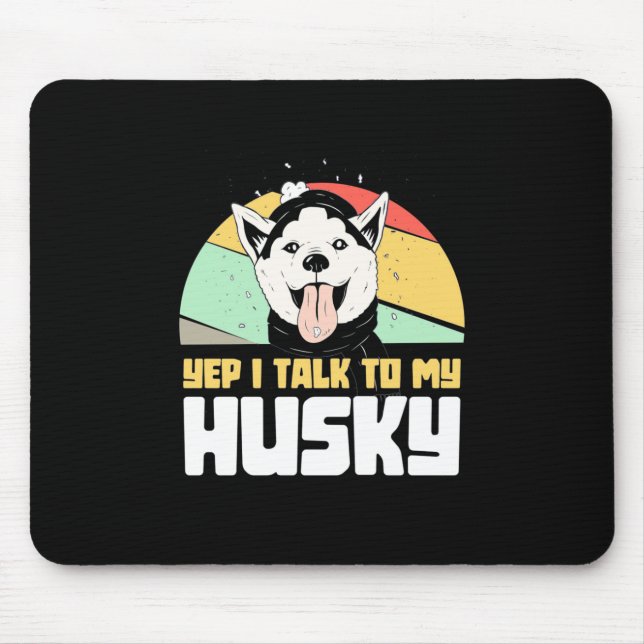 Ja, jag pratar med min Husky Siberian Musmatta (Framsidan)